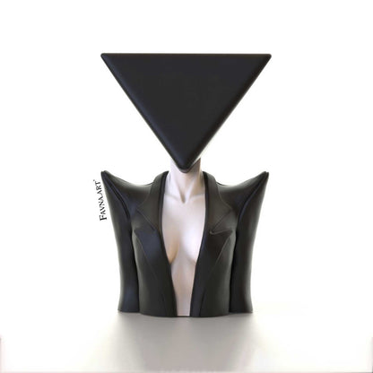 Fine-art female statue decoration in bold black and white color by FAVNA ART.