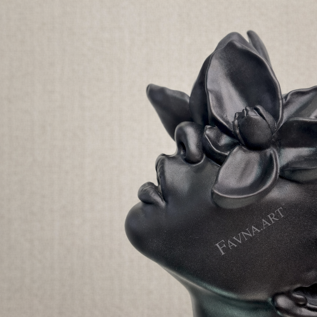 Daughter of Faun. Pair of Contemporary Sculptures in Black