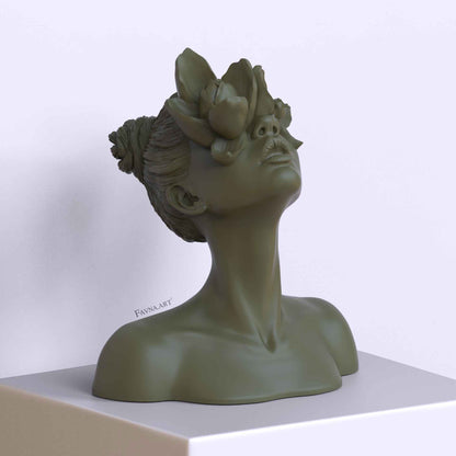 Sculpture "Daughter of the Faun" in green color