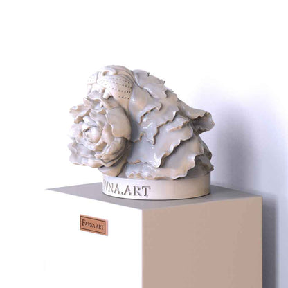 Conceptual Art Sculpture - "The Faun’s Tiger" white