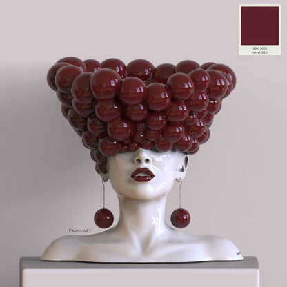 Statua donna “Pensieri” – rosso e bianco | Scultura moderna contemporanea