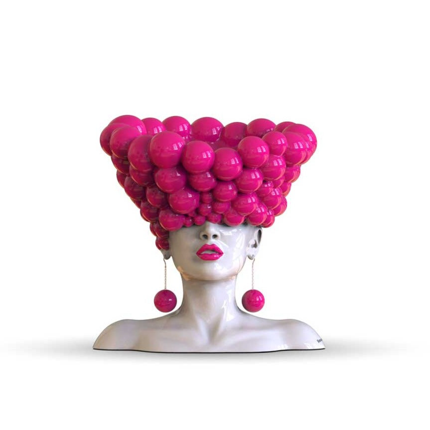 Sculpture of a woman "Thoughts" barbie pink color