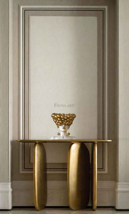 Striking golden cubes female decorative bust in the round "Thoughts" by "Favna.Art"