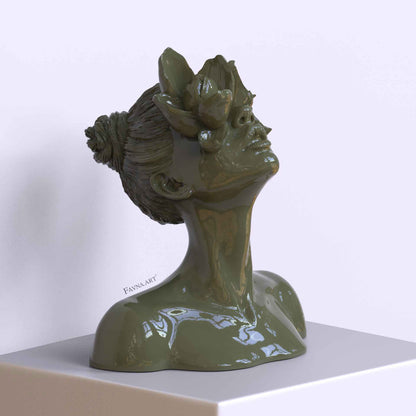 Sculpture "Daughter of the Faun" in green color