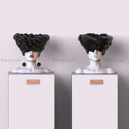 Conceptual Sculpture “Thoughts” — Man. Art Bust, black