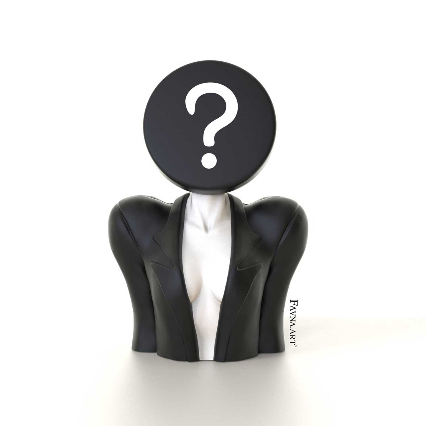 Luxury woman figure bust in black and white color by Favna.art