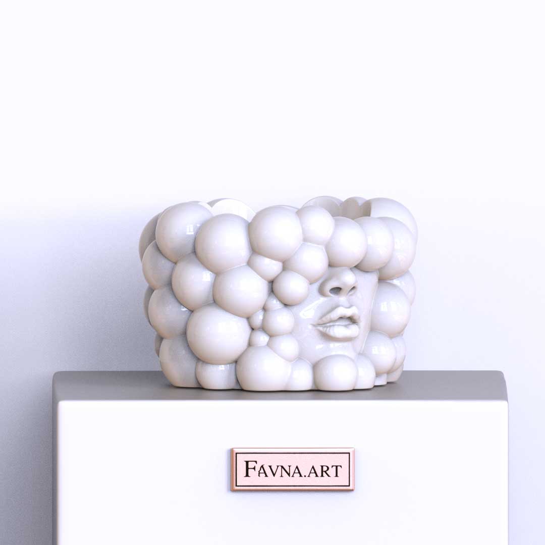 Flowerpot "Thoughts" white