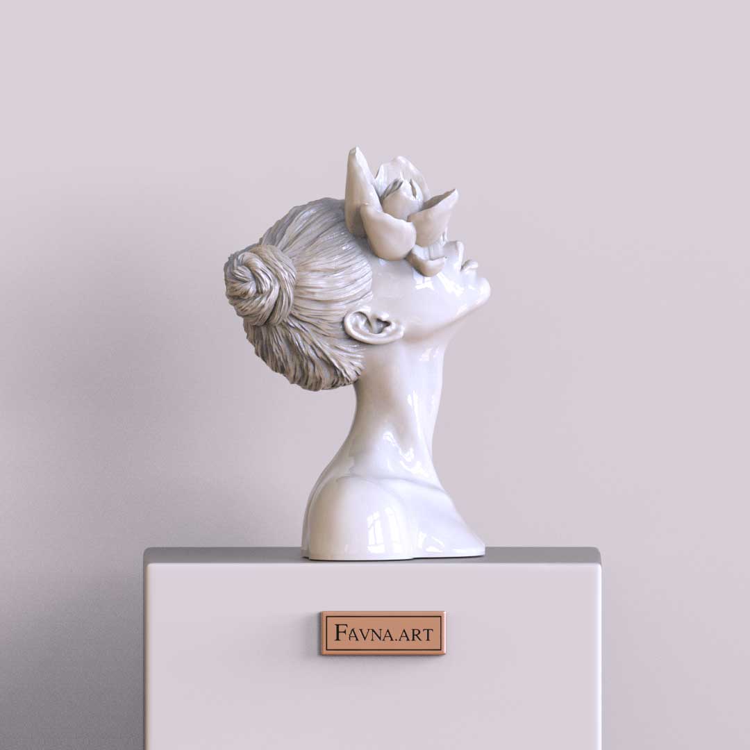 Sculpture "Daughter of the Faun" white