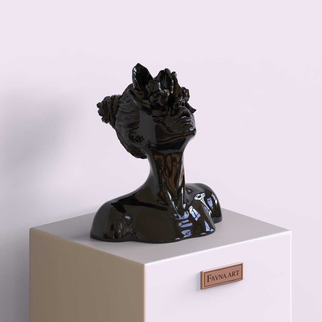 Sculpture "Daughter of the Faun" deep black