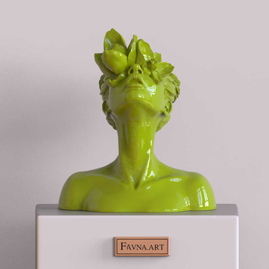 Scultura "Figlia del Fauno" in colore lime