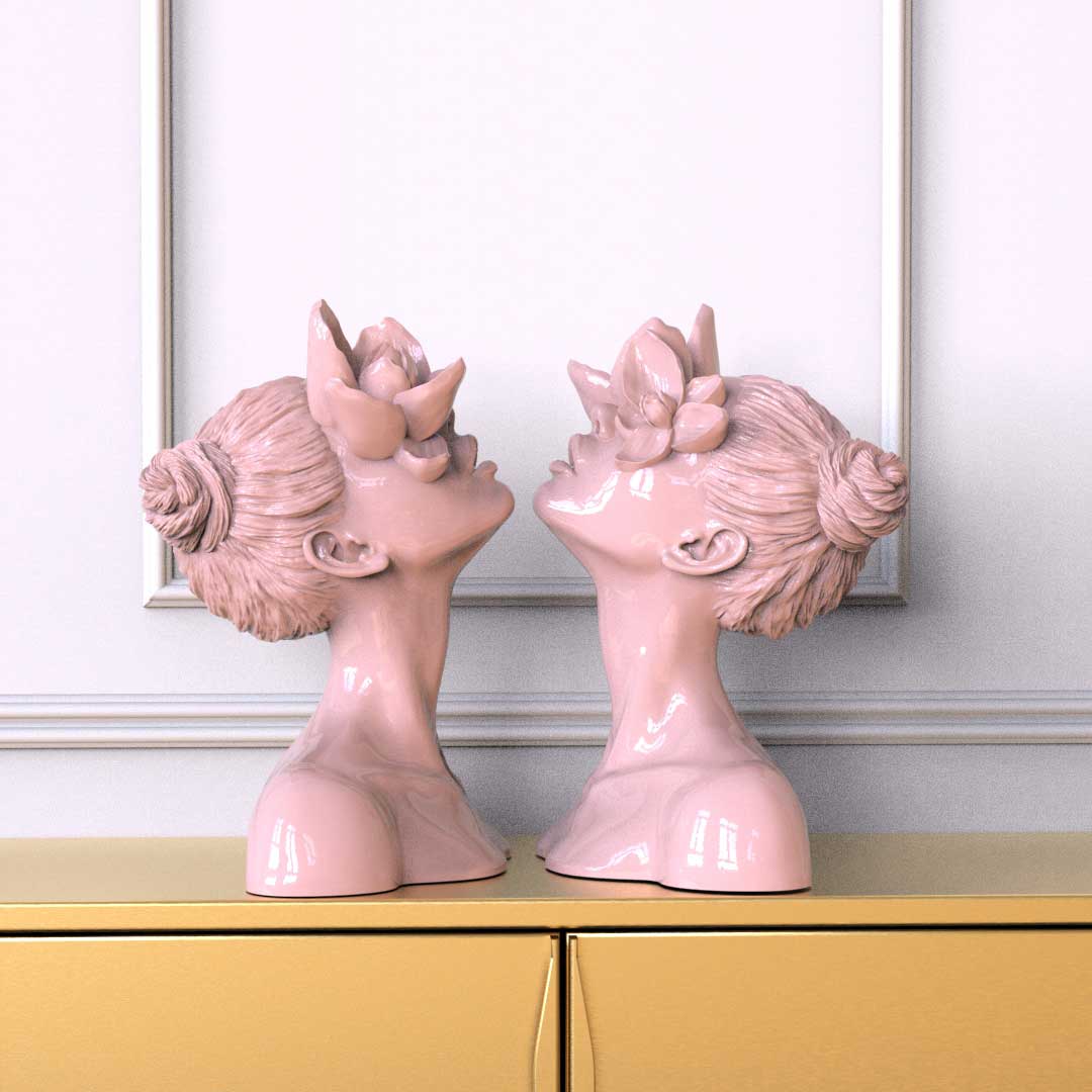 Sculpture "Daughter of Faunus" in cloudy pink