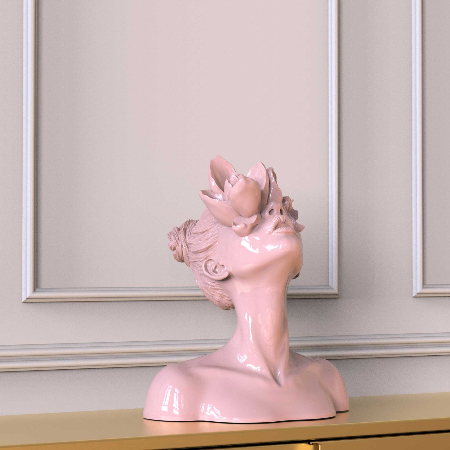 Sculpture "Daughter of Faunus" in cloudy pink