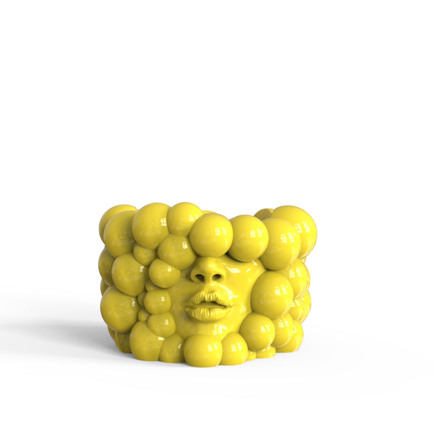 Flowerpot "Thoughts" yellow