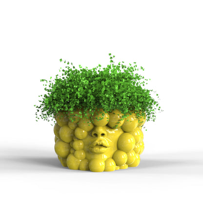 Flowerpot "Thoughts" yellow