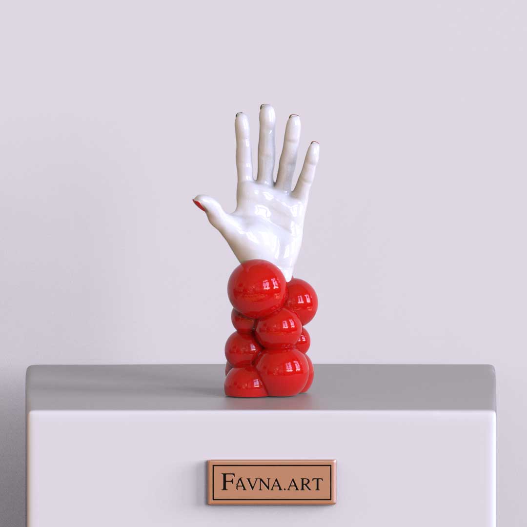 Hand of "Thought" red and white