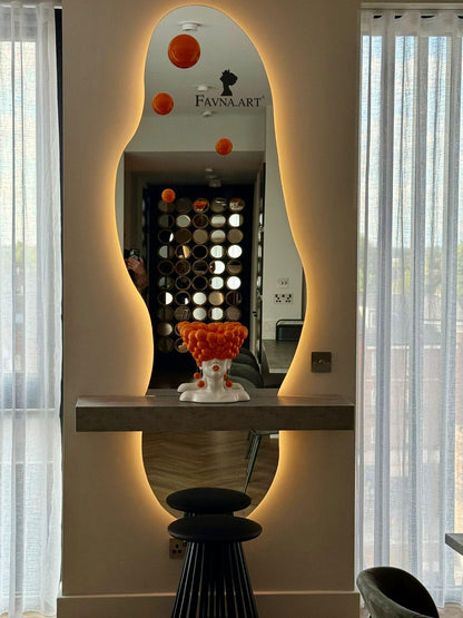 Conceptual Sculpture “Thoughts” & Wall Art Composition – Orange Edition, Made in Italy