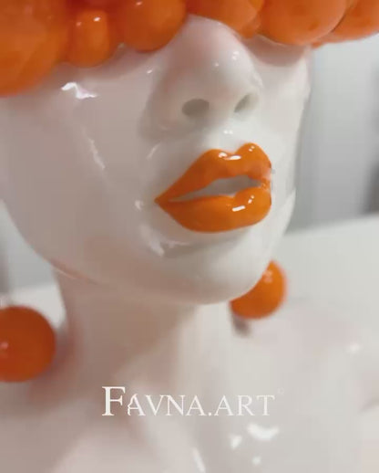 Conceptual Sculpture “Thoughts” & Wall Art Composition – Orange Edition, Made in Italy
