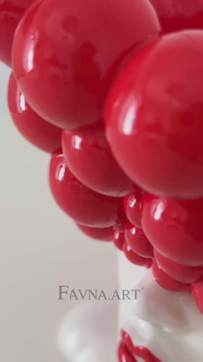 Sculpture of a woman "Thoughts" red and white