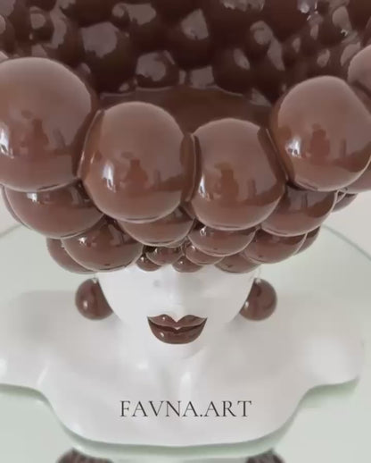 Sculpture of a woman "Thoughts" coffee chocolate colour