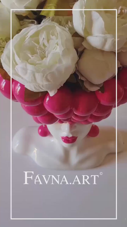 Conceptual Sculpture “Thoughts” with Wall Spheres – Modern Pink Art for Home Decor, Made in Italy