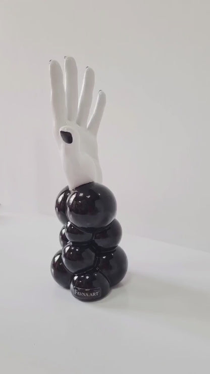 Statuette Hand of "Thought" black and white