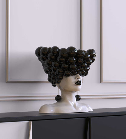 Sculpture of a woman "Thoughts" black and white